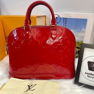 Louis Vuitton Alma PM Vernis Red Handbag
